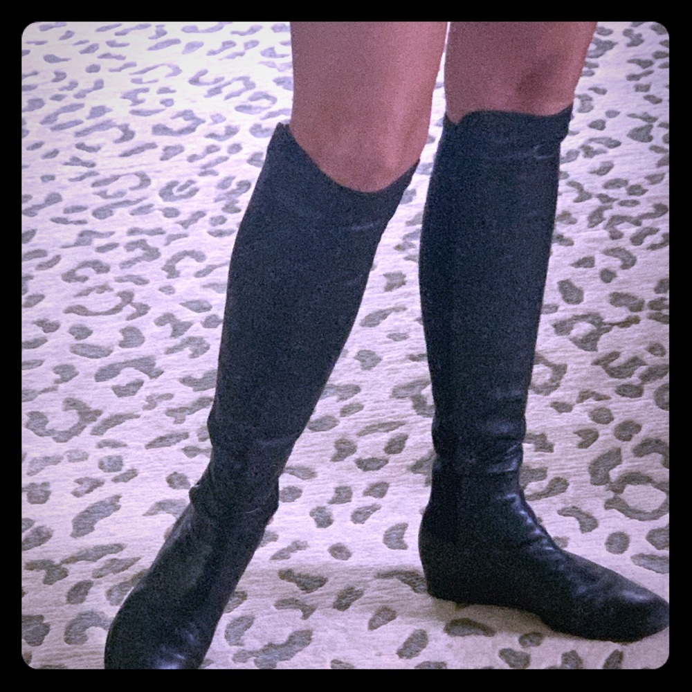 Stuart Weitzman 50/50 Black Leather Boots
